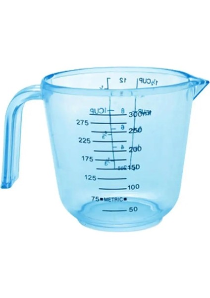 BLUE300ML 150/300/600ML Plastik Ölçüm Kabı Şeffaf Mavi Kupa Dekantör Şişe Ağzı Şeffaf Sıvı Ölçü Kabı Jugcup Konteyner Yüksek Kalite (Yurt Dışından)