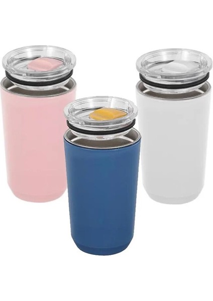 Açık Yeşil Paslanmaz Çelik Su Bardağı 460 ml Kapaklı Içme Deliği Isıya Dayanıklı Kahve Kupa Ev Kullanımı Için Isı Yok Seyahat Açık Hediyeler (Yurt Dışından)