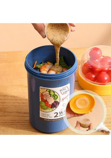 Yeşil Bir Gecelik Kutu Bardak Çift Katmanlı Iyi Sızdırmazlık Salata Bardağı Kahvaltı Salatası Yoğurt Fındık Yağ Azaltma Kapaklı Bardak Kaşık Ev Için (Yurt Dışından) indirimleri