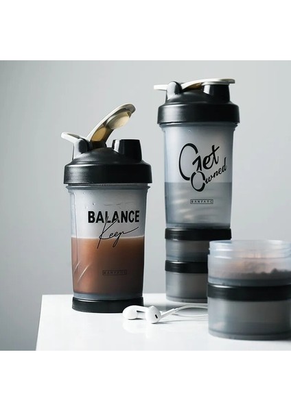 Tip B (Gri) 3 Katlı Çalkalayıcı Protein Şişesi Toz Karıştırma Kabı 500ML Büyük Kapasiteli Taşınabilir Su Şişesi Spor Salonu Vücut Geliştirme Spor Şişesi (Yurt Dışından) fiyatları