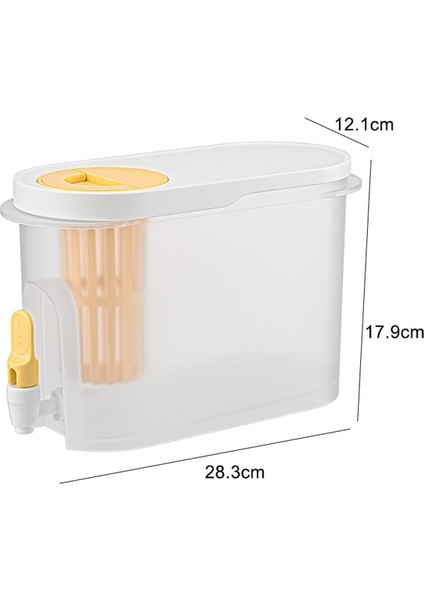 Sarı Su Sürahisi Musluk Filtreli Büyük Soğuk Su Sürahisi Limonata Suyu Kapları Için Plastik Içecek Dispenseri Ev Buzdolabı Soğuk Su Isıtıcısı (Yurt Dışından)