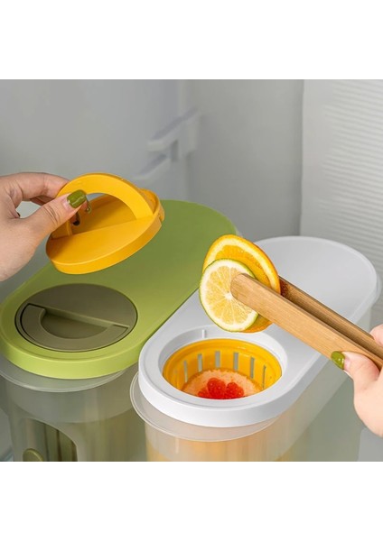 Sarı Su Sürahisi Musluk Filtreli Büyük Soğuk Su Sürahisi Limonata Suyu Kapları Için Plastik Içecek Dispenseri Ev Buzdolabı Soğuk Su Isıtıcısı (Yurt Dışından) modelleri