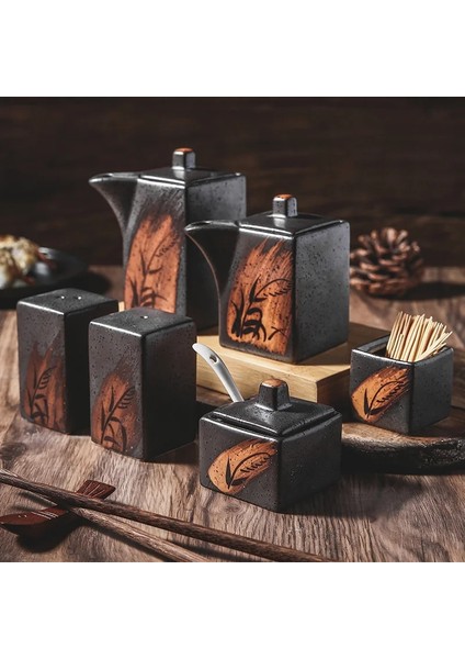 H Japon Vintage Seramik Baharat Kavanoz Ev Soya Sosu Şişesi Biber Kavanoz Kürdan Kutusu Mutfak Eşyaları Baharat Kutusu Ev Dekor (Yurt Dışından) modelleri