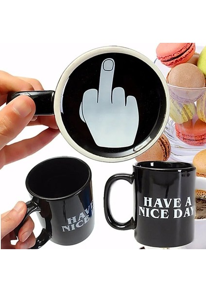 Siyah Iyi Günler Kahve 350 ml Kupa Komik Orta Parmak Bardak ve Kupalar Kahve Çay Süt Için Yaratıcı Yenilik Doğum Günü Hediyeleri Kupalar (Yurt Dışından) fiyatları