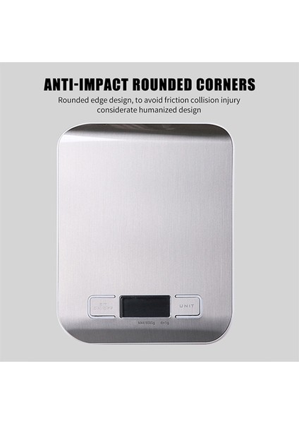 CF102-5KG 10/5kg Ev Mutfak Terazisi Paslanmaz Çelik Tartı Ölçeği Gıda Diyet Dengesi Ölçme LCD Hassas Elektronik Terazi (Yurt Dışından)
