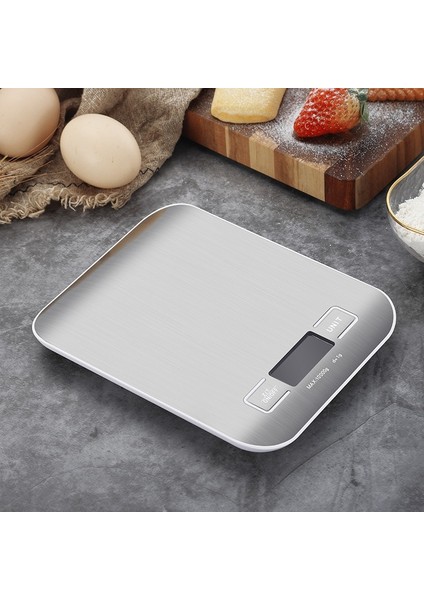 Gümüş 5kg 5/10 kg Aralığı × Doğruluk 1g Dijital Mutfak Terazisi, LCD Ekran Ekran Hassas Elektronik Gıda Çelikhanesi Pişirme Pişirme Tartımı Için (Yurt Dışından) modelleri