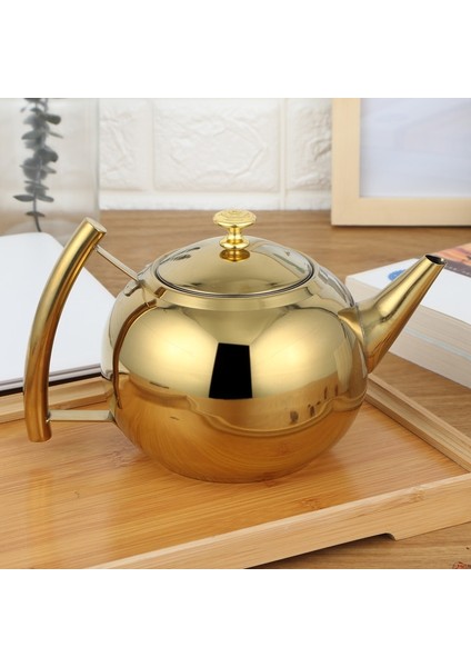 Gümüş 1.5l Moda Kalın 304 Paslanmaz Çelik Su Isıtıcısı Çaydanlık Filtreli Otel Cezve Restoran Indüksiyon Ocak Çaydanlık (Yurt Dışından)