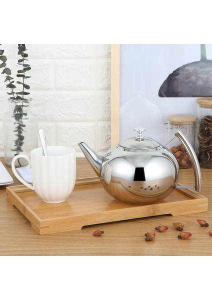 Gümüş 1.5l Moda Kalın 304 Paslanmaz Çelik Su Isıtıcısı Çaydanlık Filtreli Otel Cezve Restoran Indüksiyon Ocak Çaydanlık (Yurt Dışından)