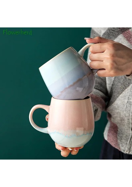 010 500ML Pot Göbek Kupa Kahve Fincanı Iskandinav Kişilik Çay Bardağı Renkli Yaratıcı Fırın Değişimi Seramik Bardak Kupa Çift Hediye Bardaklar (Yurt Dışından) fiyatları