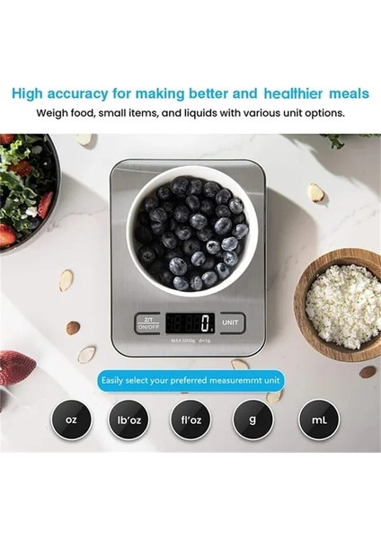 5kg 1g Siyah Dijital Mutfak Terazisi 5KG/10KG Paslanmaz Çelik Panel Hassas Küçük Platformlu Kantar Taşınabilir Çok Fonksiyonlu LCD Ekran (Yurt Dışından) fiyatları