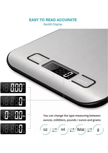 5kg 1g Siyah Dijital Mutfak Terazisi 5KG/10KG Paslanmaz Çelik Panel Hassas Küçük Platformlu Kantar Taşınabilir Çok Fonksiyonlu LCD Ekran (Yurt Dışından) fırsatları
