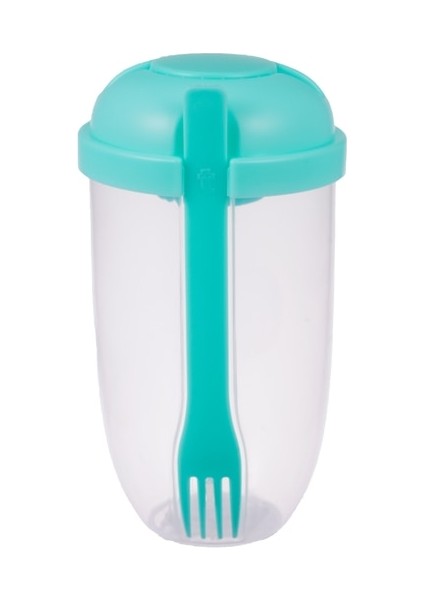 Açık Mavi 1000 ml Taşınabilir Kahvaltı Yulaf Ezmesi Tahıl Fındık Yoğurt Salata Bardağı Konteyner Seti Çatal Sos Bardağı Kapaklı Bento Yiyecek Kasesi Mutfak Öğle Yemeği Kutusu (Yurt Dışından)