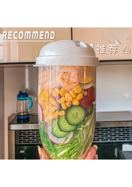 Açık Mavi 1000 ml Taşınabilir Kahvaltı Yulaf Ezmesi Tahıl Fındık Yoğurt Salata Bardağı Konteyner Seti Çatal Sos Bardağı Kapaklı Bento Yiyecek Kasesi Mutfak Öğle Yemeği Kutusu (Yurt Dışından)
