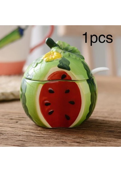 S 2 Seramik Baharat Pot Mutfak Malzemeleri Kutusu Ev Kombinasyonu Mutfak Malzemeleri Şişe Yağ Tuz Tencere, Bambu Tabanlı 3 Takım (Yurt Dışından)