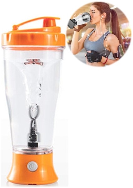 Orange-Nobattery 450ML 450ML Elektrikli Protein Tozu Karıştırma Kupası Otomatik Çalkalayıcı Şişe Mikser Sallama Şişesi Süt Kahve Blender Su Isıtıcısı Akıllı Mikser (Yurt Dışından)
