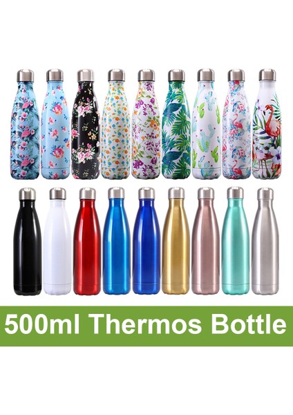 No.3 500 ml Yalıtımlı Paslanmaz Çelik Termos Kupa Spor Su Şişesi Sıcak Soğuk Su Şişesi Termos Kahve Fincan Şişesi (Yurt Dışından)