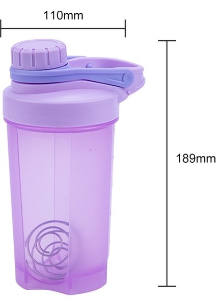 Mor 500 ml 500/600 ml Blender Shaker Şişe Ölçekli Protein Sallar Sızdırmaz Toz Egzersiz Spor Salonu Spor Karıştırma Bardak Su Şişesi (Yurt Dışından)