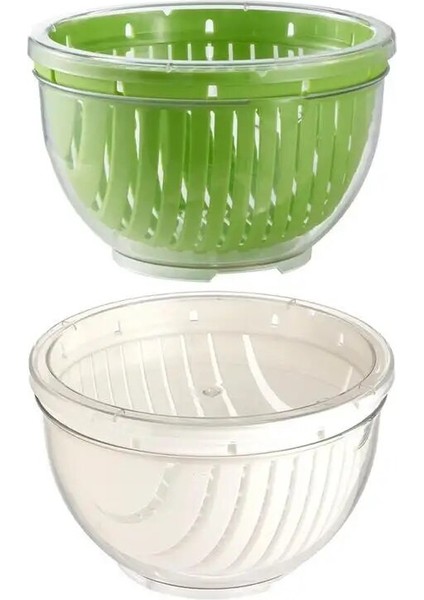 Yeşil Pişirme Salata Doğrayıcı Kase Sebze Dilimleri Kesilmiş Saklama Kabı Kapağı Meyve Yıkama Kesici Manuel Parçalayıcı Sebze Kurutucu Kesici Kase (Yurt Dışından)