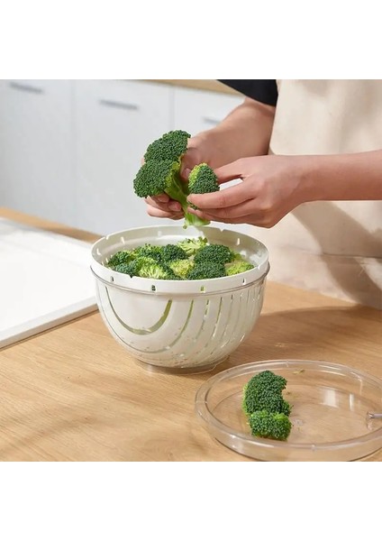 Yeşil Pişirme Salata Doğrayıcı Kase Sebze Dilimleri Kesilmiş Saklama Kabı Kapağı Meyve Yıkama Kesici Manuel Parçalayıcı Sebze Kurutucu Kesici Kase (Yurt Dışından) modelleri