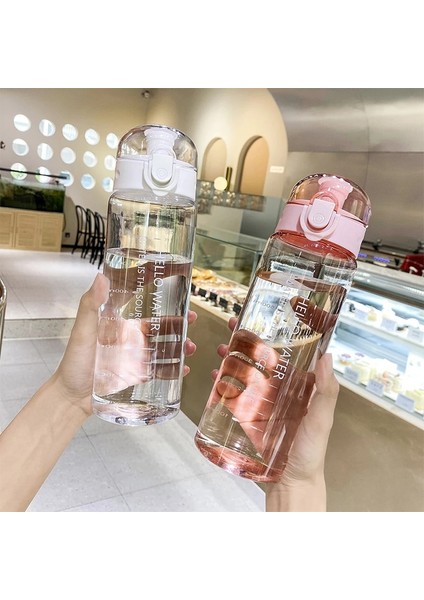 450ML Pembe 780ML Spor Su Şişesi Açık Su Pipetli Şişe Plastik Taşınabilir Su Bardağı Dinkware Kamp Bisiklet Şişesi Mutfak Gereçleri (Yurt Dışından)