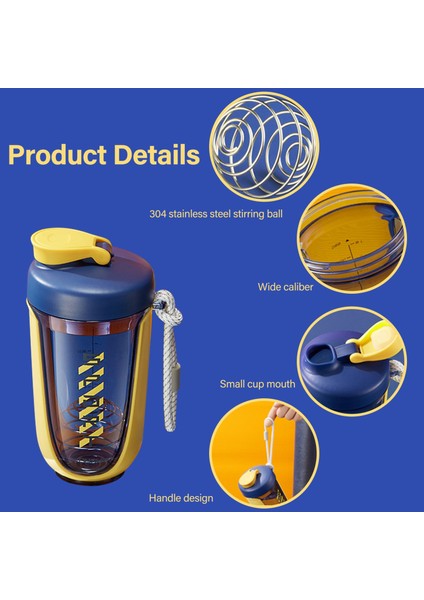 Mor 590 ml Büyük Kapasiteli Şişe Protein Tozu Shake Bardak Su Şişesi Karıştırma Fincan Vücut Geliştirme Egzersiz Şişe Drinkware (Yurt Dışından)