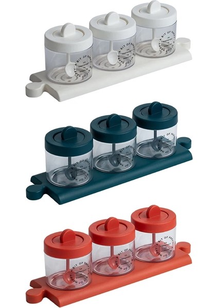 No 02 Baharat Kutusu Plastik Mutfak Baharat Kavanozu Toz Geçirmez Baharat Saklama Kabı Kaşıklı Yeşil (Yurt Dışından) fiyatları