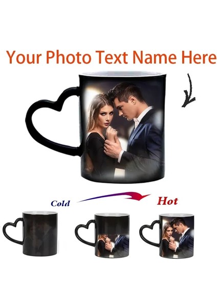 NB002 301-400ML Kişiselleştirilmiş Sihirli Kupalar Özel Renk Değiştirme Fincan Isı Aktif Herhangi Bir Görüntü Fotoğraf Veya Kupa Üzerine Basılmış Metin Baba Anneler Günü Hediyesi (Yurt Dışından)