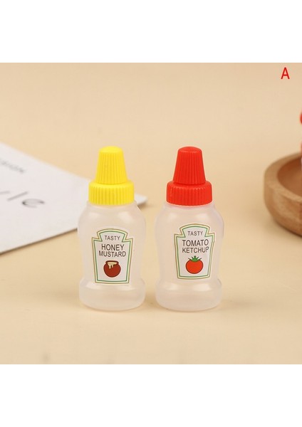 2 Adet Mini Sevimli Desen Sos Kutusu Sıkılabilir Şişe Karikatür Domates Bal Çeşni Kabı Çocuklar Için Yemek Kabı Aksesuarları (Yurt Dışından)