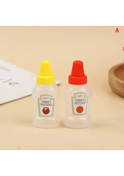 2 Adet Mini Sevimli Desen Sos Kutusu Sıkılabilir Şişe Karikatür Domates Bal Çeşni Kabı Çocuklar Için Yemek Kabı Aksesuarları (Yurt Dışından)