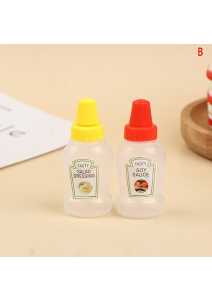 2 Adet Mini Sevimli Desen Sos Kutusu Sıkılabilir Şişe Karikatür Domates Bal Çeşni Kabı Çocuklar Için Yemek Kabı Aksesuarları (Yurt Dışından)