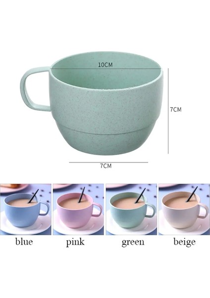 Yeşil 201-300ML Süt Kupası Avrupa Tarzı Kahve Kupa Çevre Dostu Buğday Süt Kupası Süt Kahvaltı Çay Kupa Kupa Basit Içme Fincan Kahve Fincanları (Yurt Dışından)