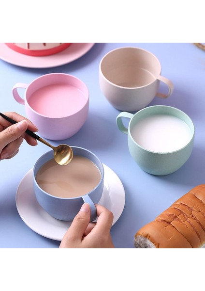 Yeşil 201-300ML Süt Kupası Avrupa Tarzı Kahve Kupa Çevre Dostu Buğday Süt Kupası Süt Kahvaltı Çay Kupa Kupa Basit Içme Fincan Kahve Fincanları (Yurt Dışından)