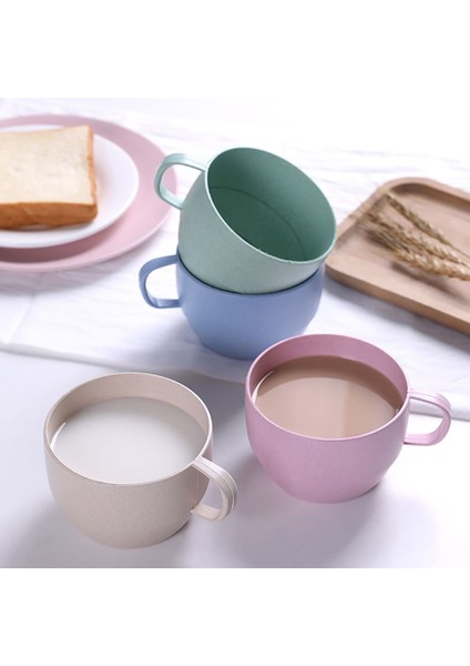 Yeşil 201-300ML Süt Kupası Avrupa Tarzı Kahve Kupa Çevre Dostu Buğday Süt Kupası Süt Kahvaltı Çay Kupa Kupa Basit Içme Fincan Kahve Fincanları (Yurt Dışından)