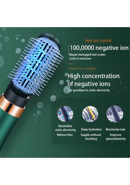 Beyaz Au 1200W Saç Kurutma Makinesi Sıcak Hava Fırçası Şekillendirici ve Dolgunlaştırıcı Saç Düzleştirici Bigudi Tarak Rulo Bir Adım Elektrikli Iyon Fön Makinesi Fırçası (Yurt Dışından)