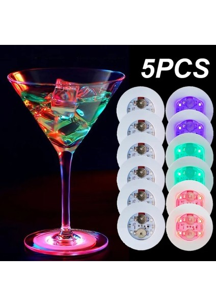 Renkli Işık 3pcs 5pcs Aydınlık Coaster Çıkartmalar LED Bar Içecekler Bardak Altlığı Şarap Likör Şişeleri Coaster Atmosfer Işığı Bardak Etiket Mutfak Aksesuarı (Yurt Dışından)