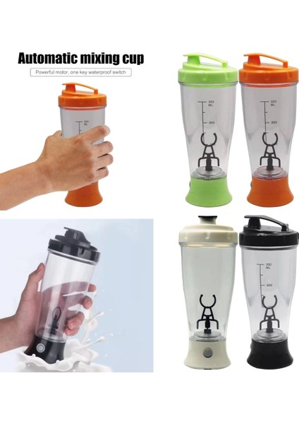 Siyah 350 ml Elektrikli Protein Tozu Karıştırma Fincan Taşınabilir Süt Kahve Blender Su Isıtıcısı Seyahat Spor Salonu Eğitim Shaker Şişeleri (Yurt Dışından)