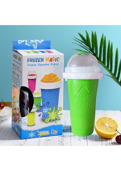 Kutu ile Yeşil 300ML Ev Yapımı Smoothies Kupası Milkshake Şişesi Slush Shake Maker Hızlı Soğutma Bardaklar Dondurma Slushy Maker Şişe Dropship Için Shake Kupası (Yurt Dışından)