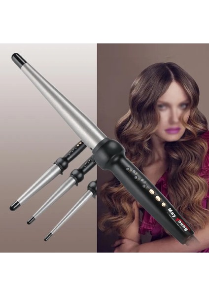 9.5-19 mm Au 230/450 Derece Titanyum Turmalin Seramik Konik Varil Konik Değnek Saç Bigudi Saç Kıvırma Maşası (Yurt Dışından)