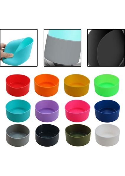 Gül Kırmızı 7.5cm 32OZ-40OZ 7.5/9cm Silikon Bardak Alt Koruyucu Kapak Bardak Tutucu Bardak Alt Kapak 90MM Termos Şişe Tabanı Yalıtım Kılıfı (Yurt Dışından)