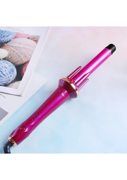 Gül Kırmızı Au 28MM Tek Varil Seramik Bukle Makinesi Otomatik Rotasyon Saç Bigudi Demir Saç Kıvırma Çubuğu Saç Waver Saç Şekillendirici Araçları (Yurt Dışından)