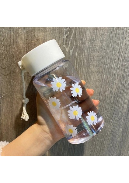 6 Çiçek Şeffaf 500ML 500ML Küçük Papatya Plastik Su Şişeleri Şeffaf Buzlu Su Bardağı Bpa Içermeyen Su Şişesi Taşınabilir Halat Seyahat Su Şişesi (Yurt Dışından)