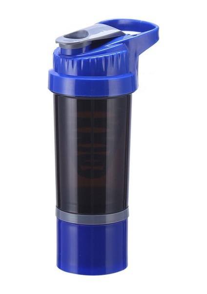 A-Blue 500ML 500ML Shaker Protein Şişesi Toz Shake Kupası Büyük Kapasiteli Su Şişesi Plastik Karıştırma Kabı Vücut Geliştirme Egzersiz Spor Salonu Şişesi (Yurt Dışından)