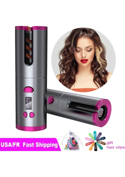 C Au Akülü Otomatik Saç Bigudi Kablosuz USB Şarj Edilebilir Saç Maşası Taşınabilir Seramik Hava Bigudi Saç Crimper Kıvırma Araçları (Yurt Dışından) fiyatları