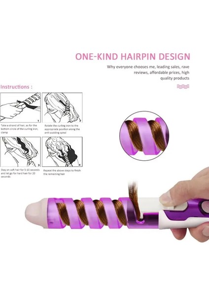 Yeşil Us 1pc Otomatik Bir Saç Sopa Spiral Seramik Kuru ve Islak O Saç Bigudi Dayanıklı ve Güvenli Haşlanma Önleyici Elektrikli Curling V Saç Bigudi (Yurt Dışından)