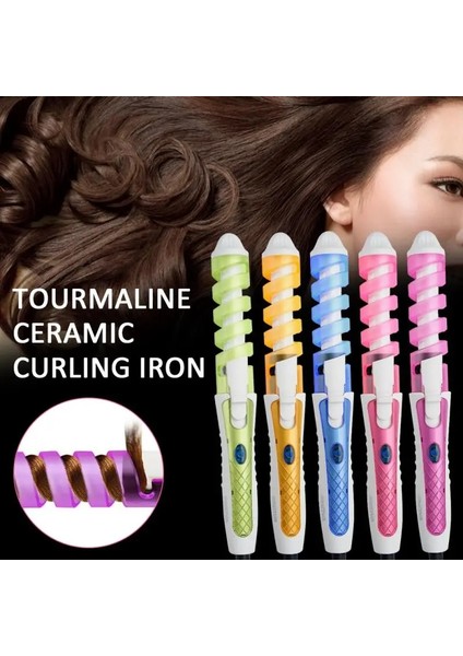 Yeşil Us 1pc Otomatik Bir Saç Sopa Spiral Seramik Kuru ve Islak O Saç Bigudi Dayanıklı ve Güvenli Haşlanma Önleyici Elektrikli Curling V Saç Bigudi (Yurt Dışından)