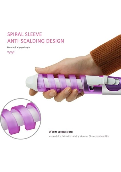 Yeşil Us 1pc Otomatik Bir Saç Sopa Spiral Seramik Kuru ve Islak O Saç Bigudi Dayanıklı ve Güvenli Haşlanma Önleyici Elektrikli Curling V Saç Bigudi (Yurt Dışından)