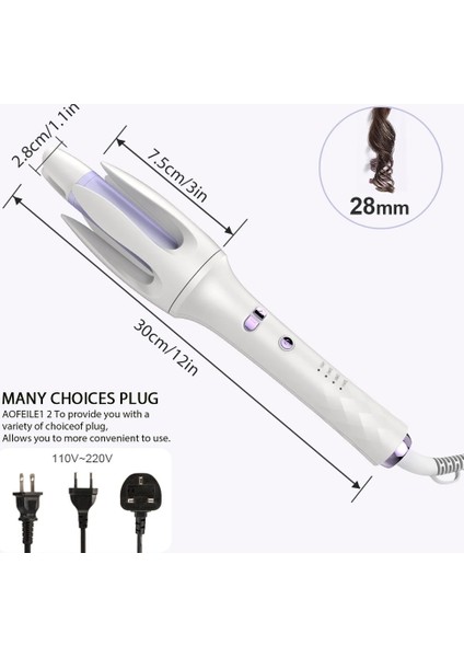 Negatif Iyon Olmadan Bize Otomatik Saç Bigudi Sopa Negatif Iyon Elektrikli Seramik Bigudi Hızlı Isıtma Dönen Sihirli Curling Demir Saç Bakımı Şekillendirici Aracı (Yurt Dışından) indirimleri