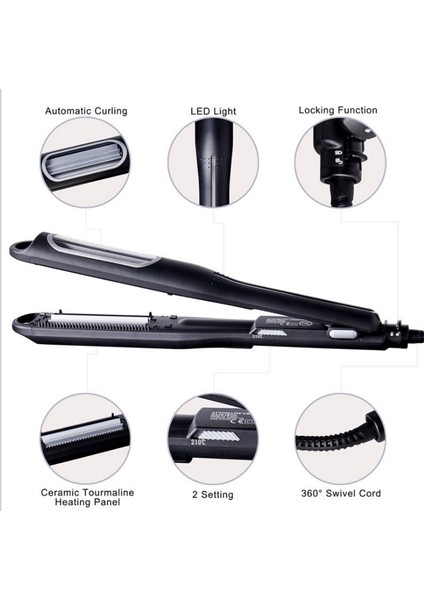 Otomatik Değil-Kutu Yok Us Oluklu Düzleştirici Otomatik Saç Bigudi Curling Ütüler Profesyonel Kıvırcık Demir Maşa Saç Waver Curlers (Yurt Dışından)