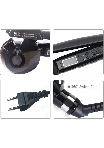 Blue Us Otomatik Dönen Seramik Saç Bigudi Otomatik Bukle Makinesi Şekillendirici Aracı LED Ekran Saç Demir Saç Kıvırma Çubuğu Hava Spin ve Curl Waver (Yurt Dışından) modelleri