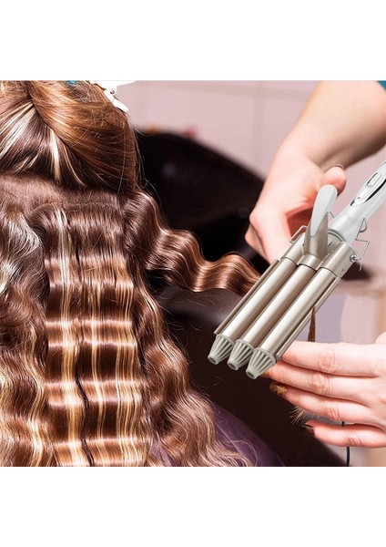 25 cm Ab Profesyonel Saç Araçları Bukle Makinesi Seramik Üçlü Varil Saç Şekillendirici Yumurta Rulo Sopa Elektrikli Curling Su Oluklu Kontrplak (Yurt Dışından) indirimleri